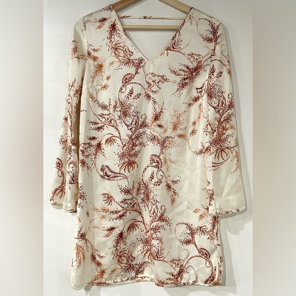 Aritzia Little Moon Brassia Satin Dress‎ Avorio/Sorbet XS
